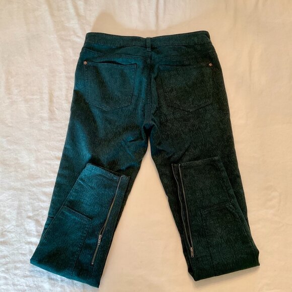 Anthropologie Pilcro and The Letterpress Green Jacquard Ankle Zip‎ Pants… - Picture 5 of 13